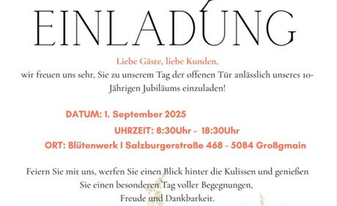 Bluetenwerk Einladung